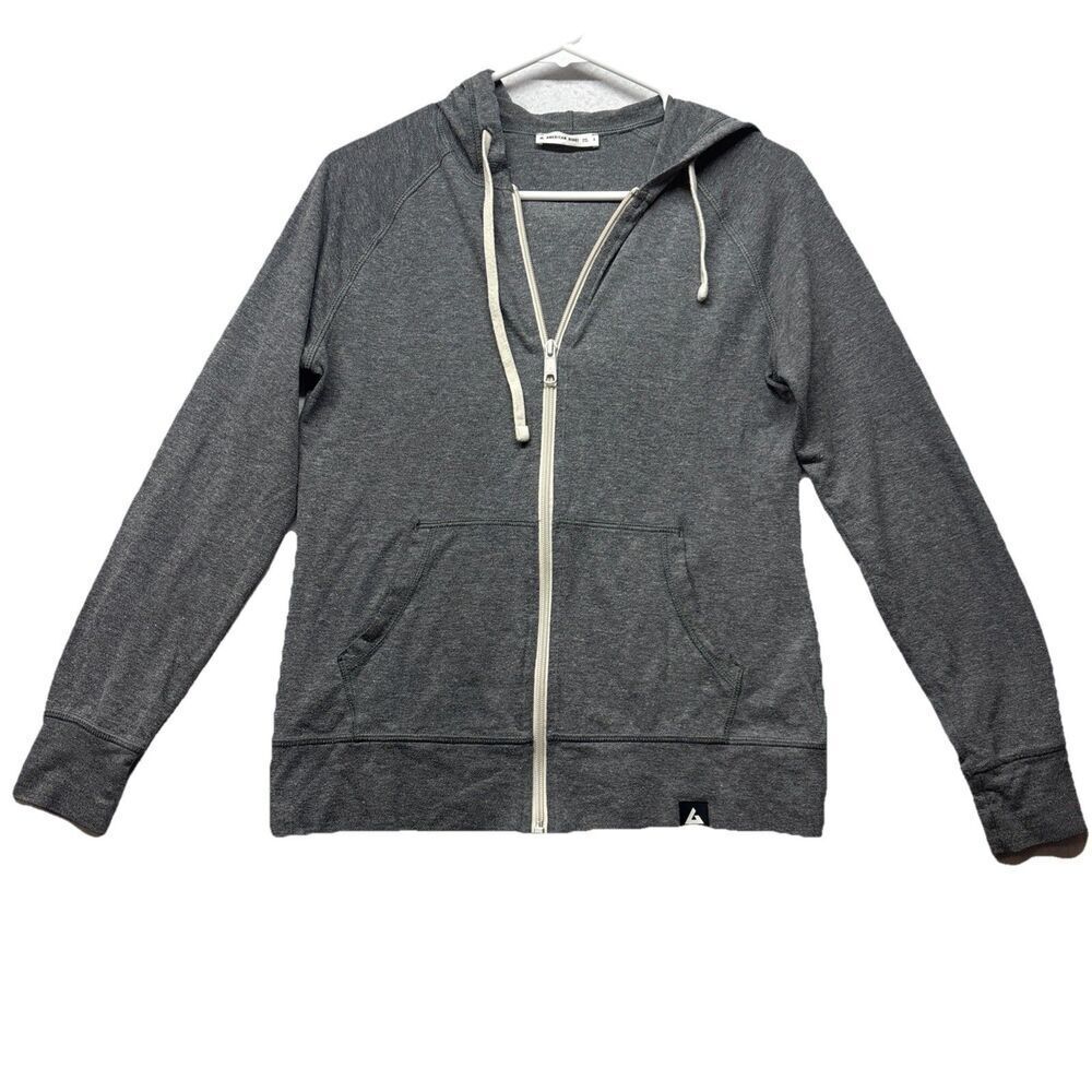 American Giant Hoodie Mens Small Gray Full Zip Lightweight Made USA Jersey